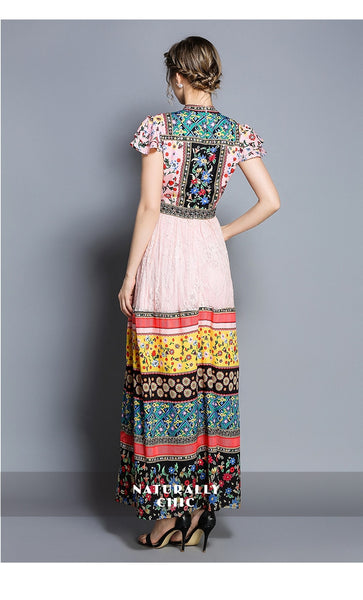 Boho Floral Printed Dress